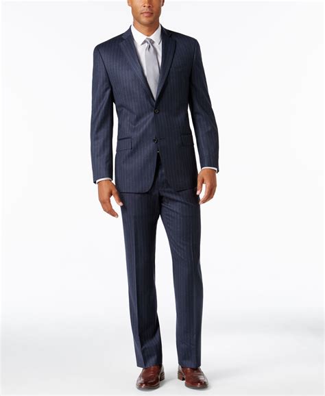 michael kors navy pinstripe suit|Michael Kors Men's Classic.